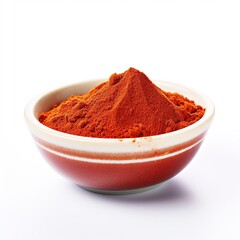 Chili powder on a bowl isolated on a white background