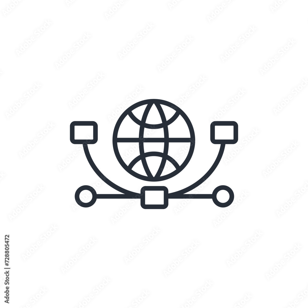 Poster global icon. vector.editable stroke.linear style sign for use web design,logo.symbol illustration.