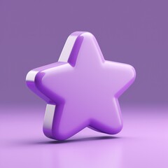 Fototapeta premium 3D star icon with purple color