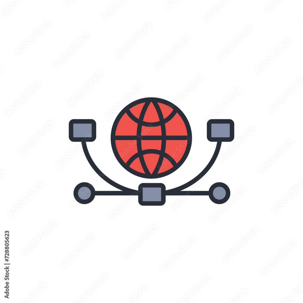Poster global icon. vector.editable stroke.linear style sign for use web design,logo.symbol illustration.