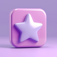Fototapeta premium 3D render of review icon with purple color