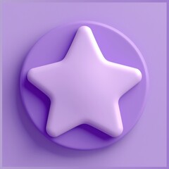 Obraz premium 3D review icon with purple color