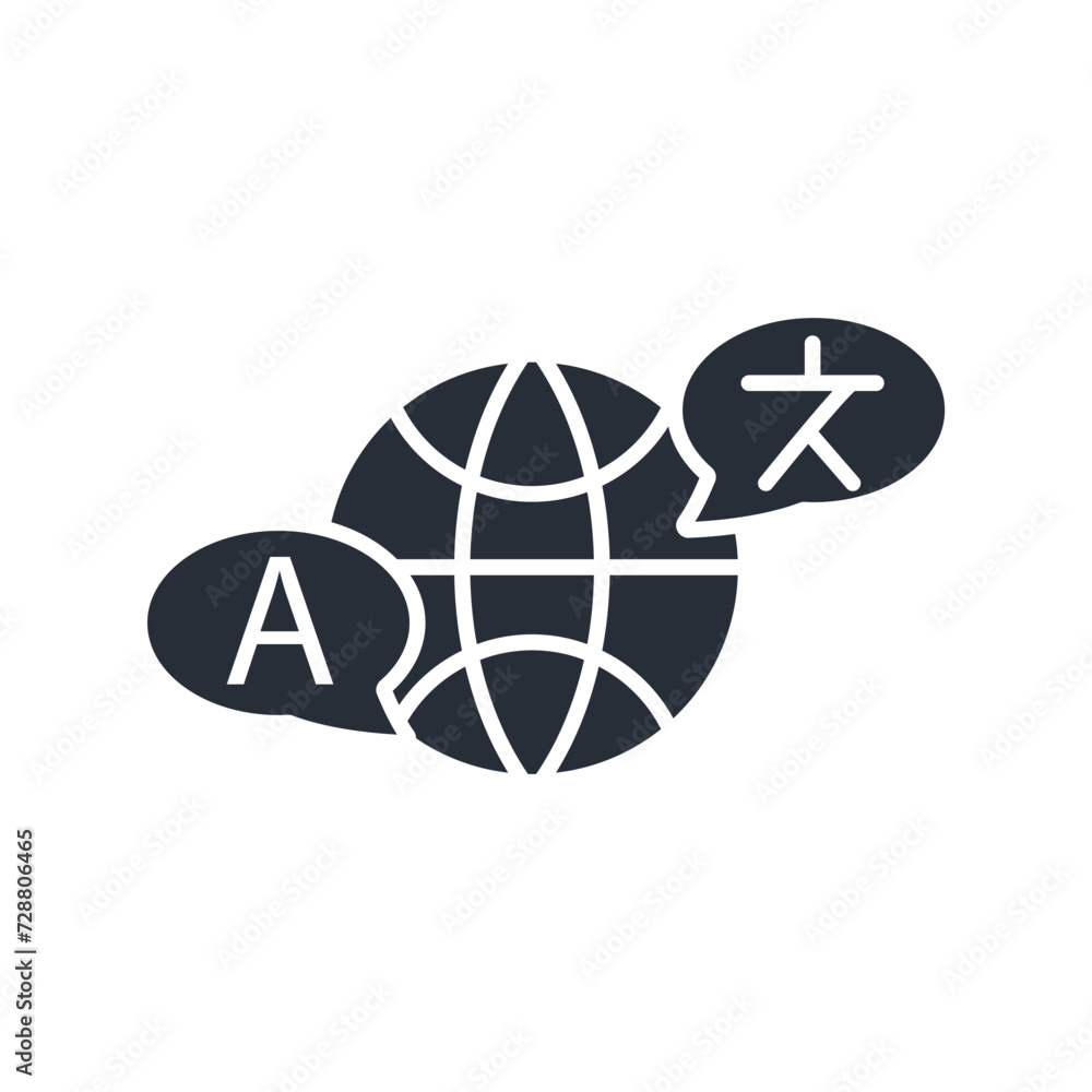 Poster language icon. vector.editable stroke.linear style sign for use web design,logo.symbol illustration.