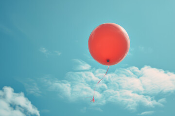 Fototapeta premium balloon with a pink color and a helium and a professional overlay on the fly