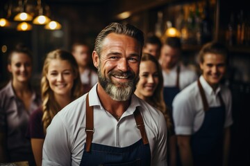 Expert Guidance: The White Chef Stands Proudly Before His Team, Offering Mentorship and Guidance in the Pursuit of Culinary Excellence