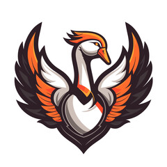 Esport vector logo goose, icon, sticker, symbol, duck, swan, bird