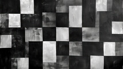 Abstract pattern consisting of monochrome squares, creating a monotype design.