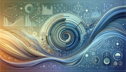 Tranquil econometrics: Abstract data patterns in soothing blues and greens.