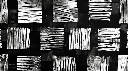 abstract black and white pattern made of squares, monotype, pattern