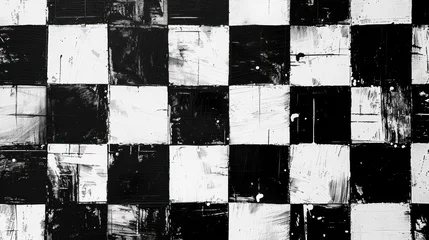 Foto op Plexiglas abstract black and white pattern made of squares, monotype, pattern © Matthew