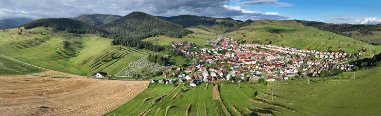 Fototapeta na wymiar panorama of Liptovska Teplicka village, Low Tatras, Slovakia