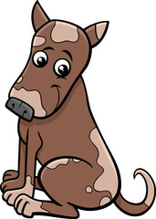 happy cartoon spotted dog animal character