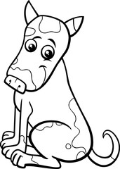 happy cartoon spotted dog animal character coloring page