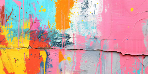wall with colorful paint