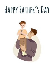 A postcard for Father's Day. Father and son. Father's Day.