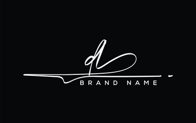 DL letter beauty handwriting vector logo. 