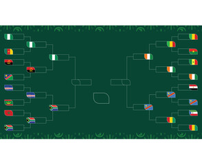 Path Semi-Finals Flags African Nations 2023 Emblems Teams Countries African Football Symbol Logo Design Vector Illustration