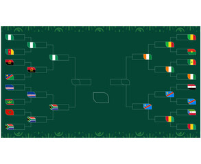 Path Semi-Finals Flags African Nations 2023 Emblems Teams Countries African Football Symbol Logo Design Vector Illustration