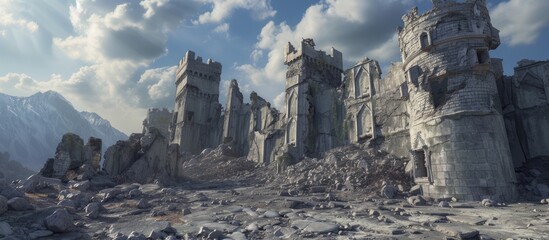 Destroyed fortress walls - obrazy, fototapety, plakaty