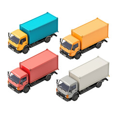 Trucks 3d icon isolated on a transparent background