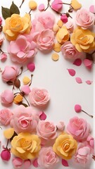 Obraz na płótnie Canvas pink rose petals in a bowl, Generative AI