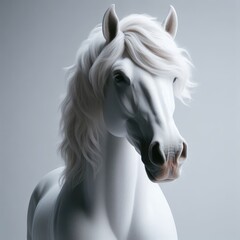 Obraz na płótnie Canvas white horse portrait on white