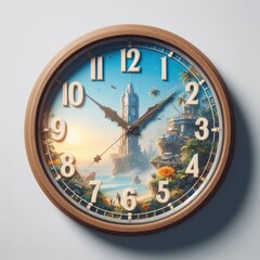Obraz na płótnie Canvas clock on a wall on white