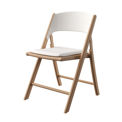 Folding Chair. Scandinavian modern minimalist style. Transparent background, isolated image.