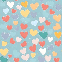 Colorful hearts as abstract background, wallpaper, banner, texture design with pattern - vector.