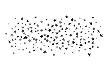 Star confetti. Silver casual confetti background. Bright design pattern.