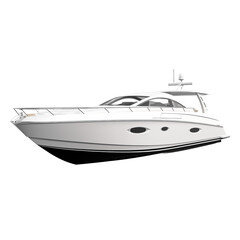 Modern boat isolated on transparent and white background. Ideal for use in advertising. Generative ai - obrazy, fototapety, plakaty