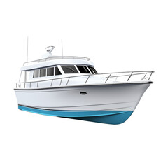 Yacht, boat isolated on transparent and white background. Ideal for use in advertising. Generative ai
