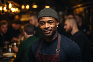 Expert Guidance: The Black Chef Stands Proudly Before His Team, Offering Mentorship and Guidance in the Pursuit of Culinary Excellence