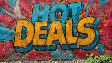 pop art comic special offer banner with the 'hot deal' text