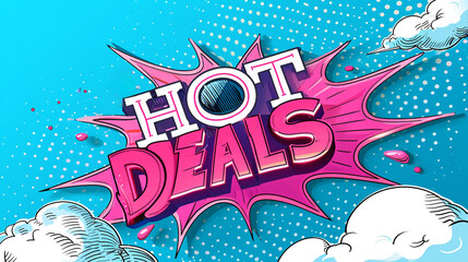 Fototapeta premium colourfull pop art Comic explosion with text Hot Deals