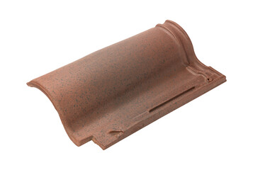 Colored Concrete Roof Tiles Isolated on White Background.