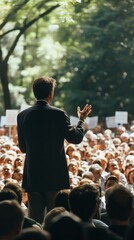 Charismatic Male Politician Addressing the People