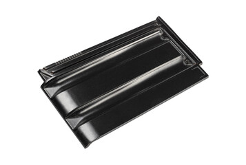 Colored Concrete Roof Tiles Isolated on White Background.