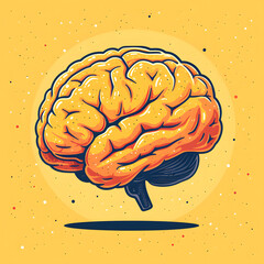 human brain illustration, flat logo of Vector brain icon