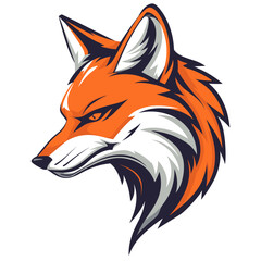 Obraz premium Esport vector logo fox, icon, sticker, symbol, head, tod, she-fox, red fox