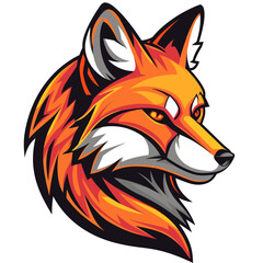 Esport vector logo fox, icon, sticker, symbol, head, tod, she-fox, red fox