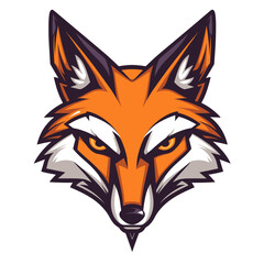Fototapeta premium Esport vector logo fox, icon, sticker, symbol, head, tod, she-fox, red fox