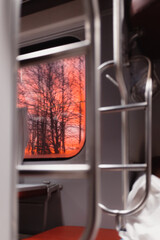 sunrise in a train