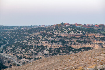 Obraz premium Ruins of Blaundus ancient city in Usak province of Turkey. View at sunrise. The ancient city was in the Roman province of Lydia. Usak, Turkey.