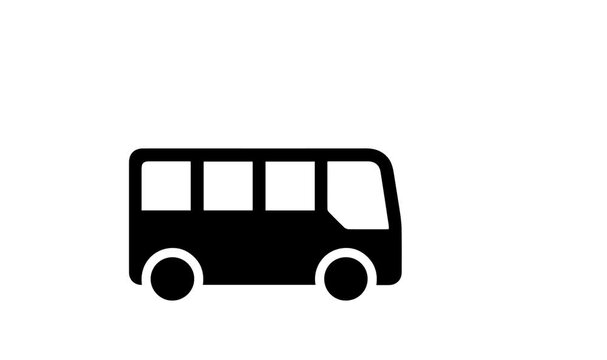 bus isolated on white background animation video.