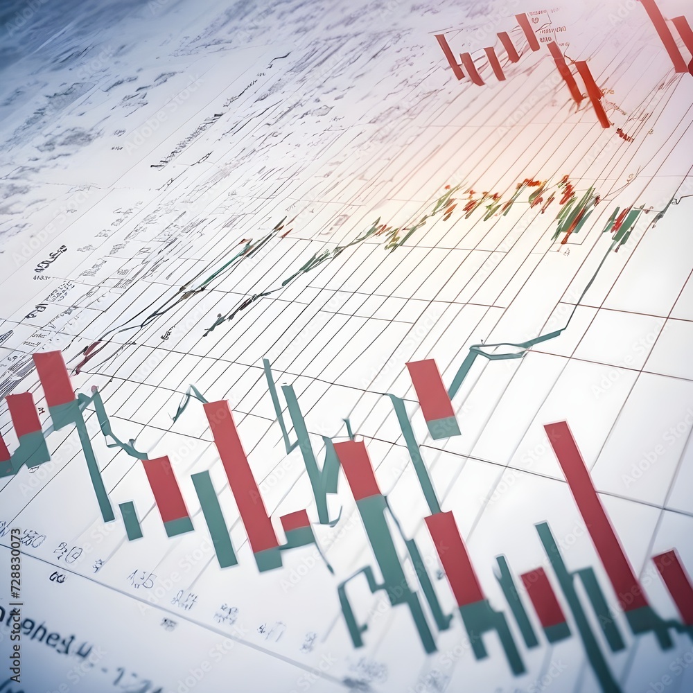 Aufkleber the abstract of a stock market investment trading chart background is a visual representation of the