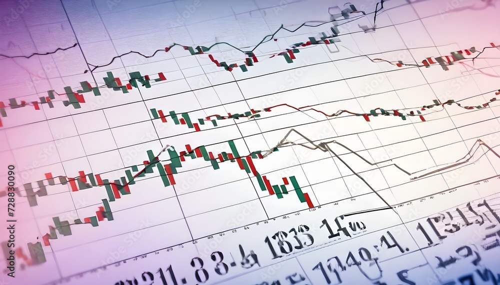 Poster the abstract of a stock market investment trading chart background is a visual representation of the