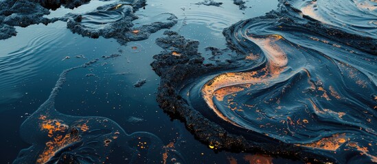 Crude oil spills cause pollution in the environment.