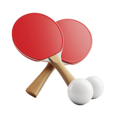 Table tennis rackets and ball isolated on transparent background