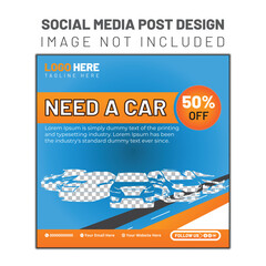 Vector rent car for social media post banner template luxury.